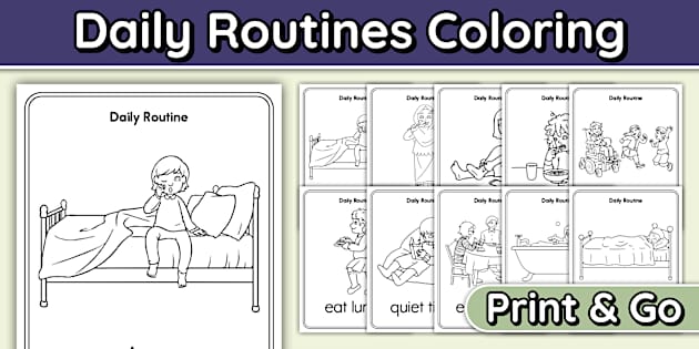 Colorable Routine Circle * NEW * Daily Routines Coloring Pages