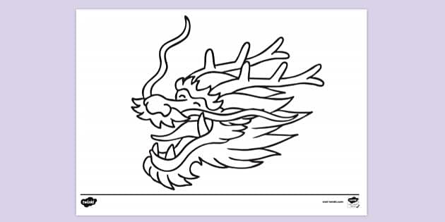 FREE Chinese Dragon Head Colouring Sheet Colouring Sheets