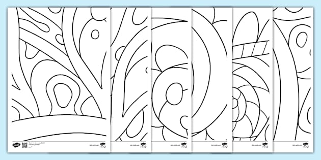 Mindfulness Wall Art Colouring Pages - Twinkl