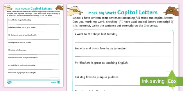 capital letters homework