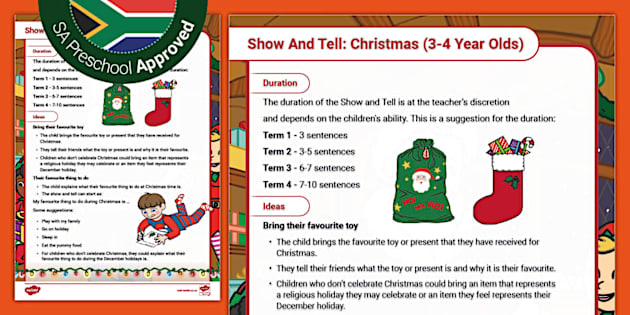 Christmas: Show and Tell Ideas (Ages 3-4) (Lehrer gemacht)