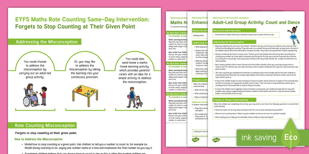 EYFS Maths Rote Counting Same-Day Intervention Plan - Twinkl