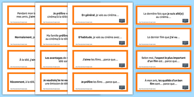 Free-Time Prompt Cards French (teacher Made) - Twinkl