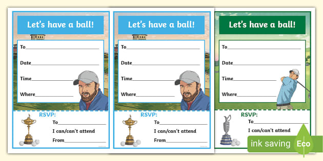 FREE! - Golf-Themed Party Invitations | Twinkl Party | Golf Birthday