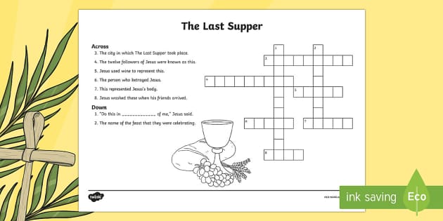 KS2 The Last Supper Crossword (Teacher Made) Twinkl