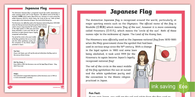 Japanese Flag Fact File (Teacher-Made) - Twinkl