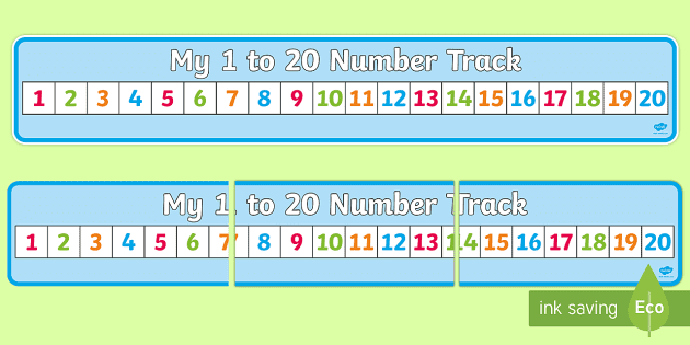 Numbers 1 Number Track Banner Numbers 1 Number Track