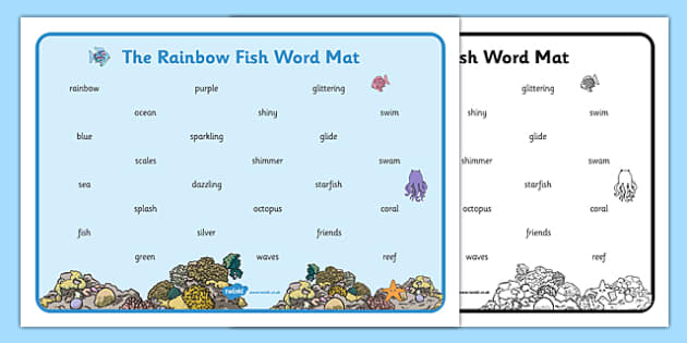 FREE! - Word Mat (Text) to Support Teaching on The Rainbow Fish