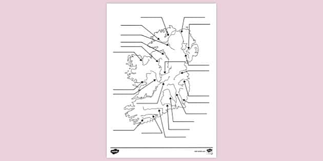 FREE! - Map Of Ireland With Blank River Labels Colouring Sheet