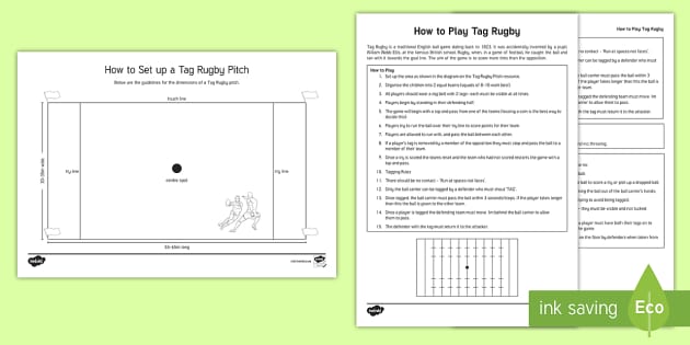 Tag Rugby Resource Pack PE Curriculum Aims KS2 Twinkl