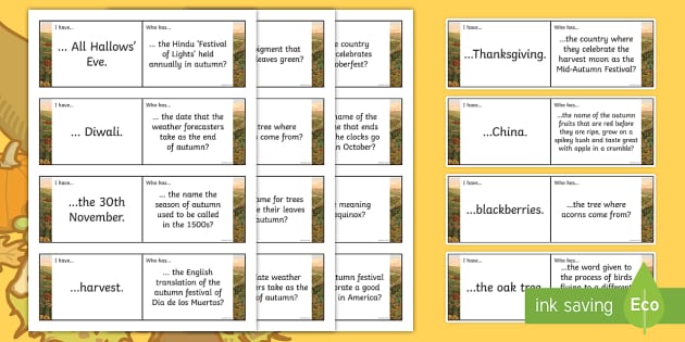 KS2 Autumn Loop Cards (teacher made) - Twinkl