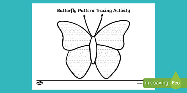 Butterfly Pattern Tracing Activity - Twinkl