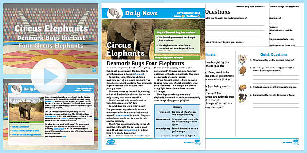 LKS2 Circus Elephants Retire Daily News Resource Pack