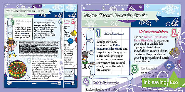 Winter-Themed Games on the Go (Ages 3-5) (teacher made)