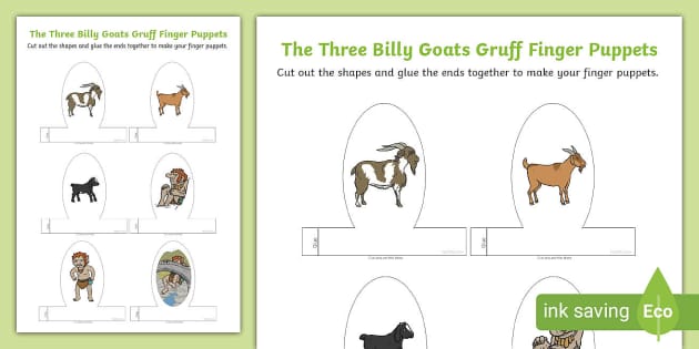 The Three Billy Goats Gruff Finger Puppets (teacher made)