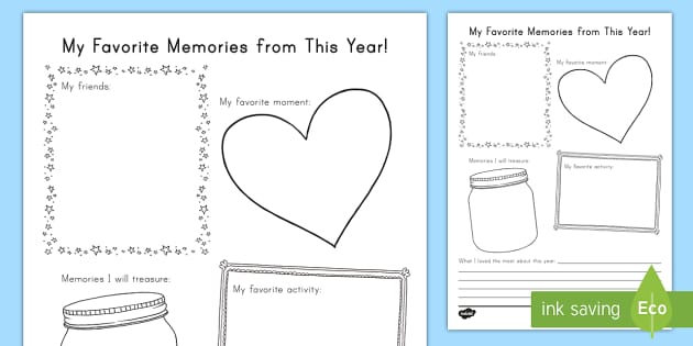 End of the Year Writing Worksheet / Activity Sheet - End of