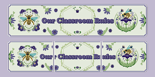 Bee-Themed Our Classroom Rules Display Banner (teacher made)