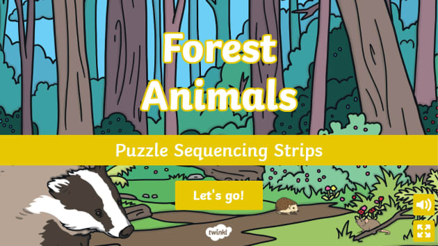 Forest Animals Picture Sequencing Puzzle Game - Twinkl