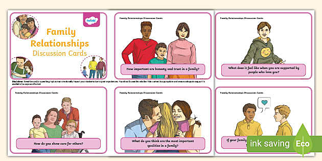 Family Relationships Discussion Cards - Twinkl