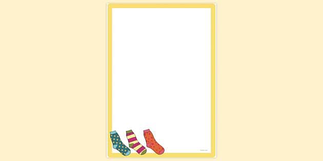 FREE! - Socks Page Border (teacher made) - Twinkl