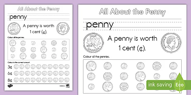 free all about the canadian quarter money worksheet math