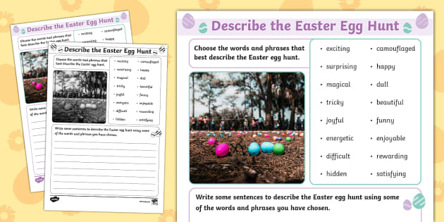 Describe the Easter Egg Hunt (teacher made) - Twinkl