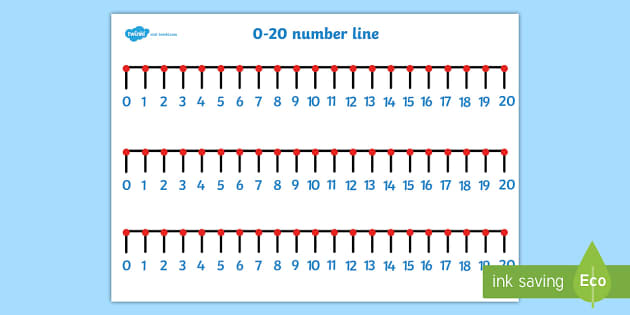 printable number lines to 20 numbers 0 20 numberline math