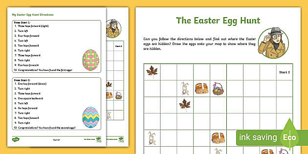 Easter Egg Hunt Directions Activity teacher Made Twinkl