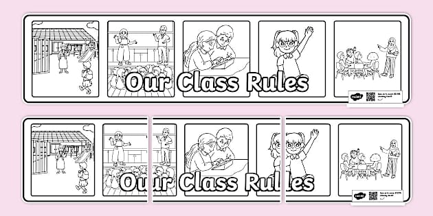 Our Class Rules Colouring Display Banner (Lehrer gemacht)