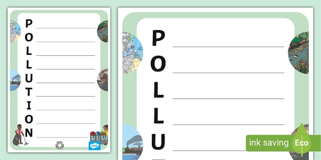 Pollution Acrostic Poem Template (teacher made) - Twinkl