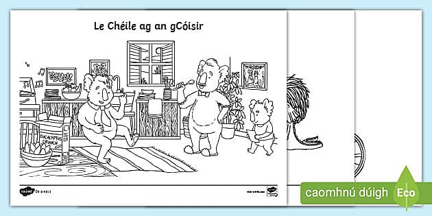 Part of the Party Colouring Pages Gaeilge (teacher made)