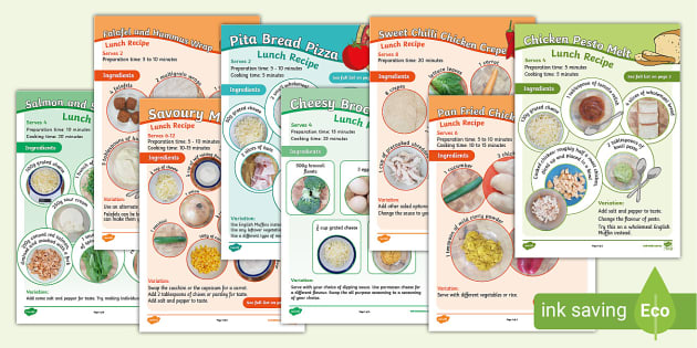 Lunch Recipes Pack  EYLF Food and Cooking Resources