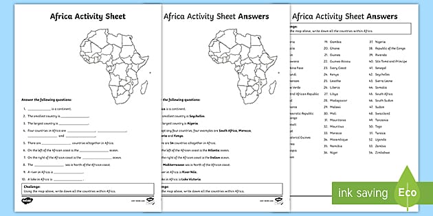 ks2 africa facts worksheet primary resources