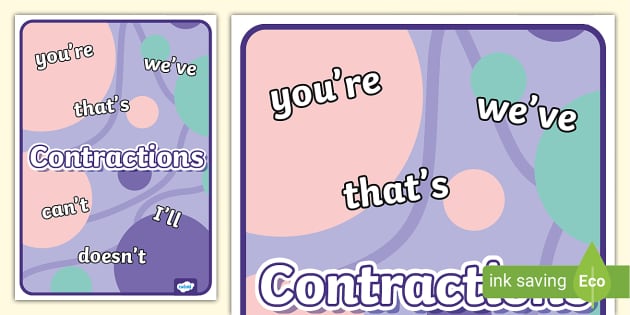 Contractions Display Poster (teacher Made) - Twinkl