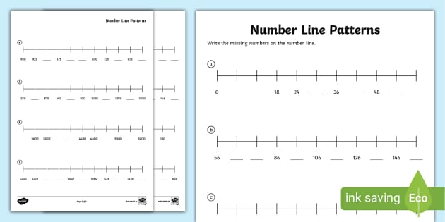 Number Line Patterns Activity Sheet Thirdfourth Class 4581