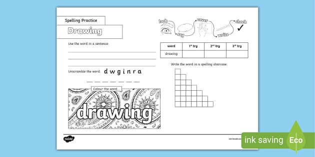 assignment spelling drawing