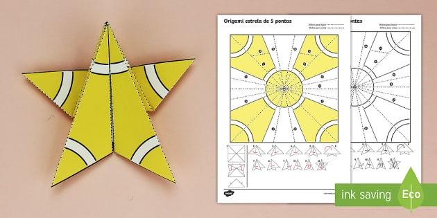 Origami estrela de Natal (teacher made) - Twinkl