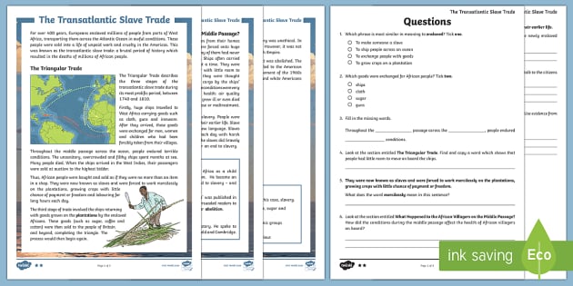 Transatlantic Slave Trade Activity - Triangular Trade Route