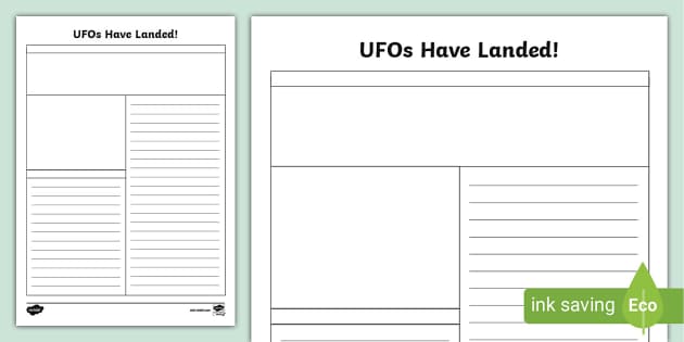 UFO Landing Newspaper Report Template (teacher made)