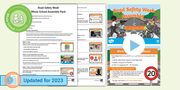 Road Safety Week 2023 Whole School Assembly Pack - Twinkl