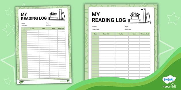 Home Education Reading Challenge Log (teacher made) - Twinkl