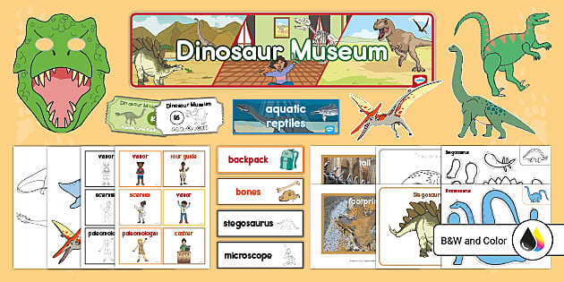 Dinosaur Museum Dramatic Play Pack for Kids | Twinkl USA