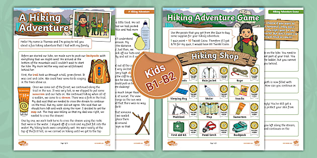 ESL Hiking Adventure Reading Comprehension - Twinkl