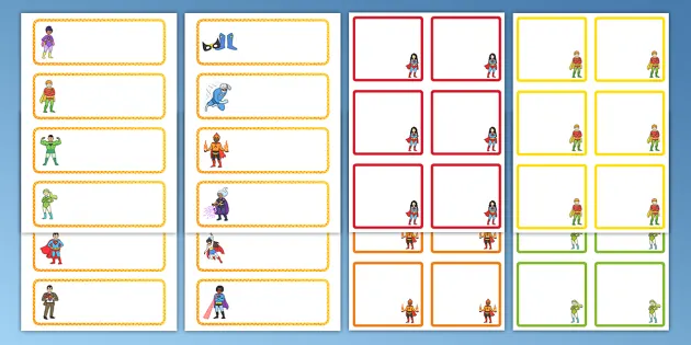Editable Superhero Labels Free Primary Resources