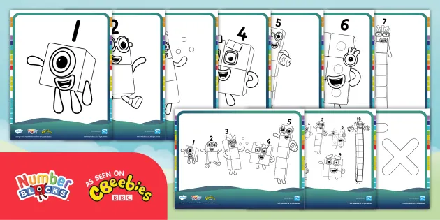 FREE Numberblocks: 1-10 Coloring Sheets (teacher made)