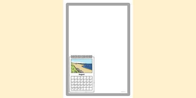 FREE! - Simple Blank August Border | Page Borders | Twinkl