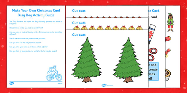 Make Your Own Christmas Card Christmas Busy Bag