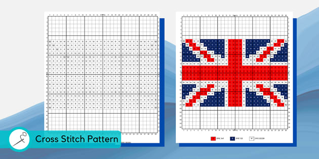 Union Jack  British Flag Cross Stitch (teacher made)