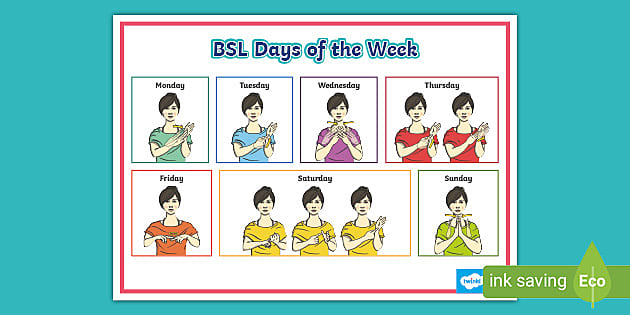 BSL Days of the Week Word Mat | BSL Resources | Twinkl