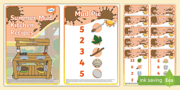 Summer Mud Kitchen Recipe Cards Teacher Made Twinkl   T Tp 1685538198 Summer Mud Kitchen Recipe Cards Ver 1 